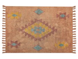 Cotton Area Rug 140x200cm Orange