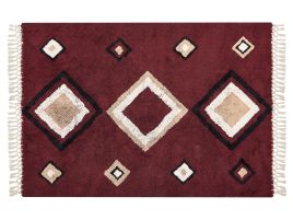 Cotton Area Rug 140x200cm Red