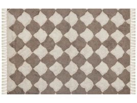 Cotton Area Rug 160x230cm Brown and Beige