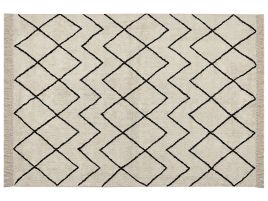 Cotton Area Rug 160x230cm Beige and Black