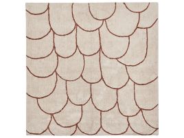 Cotton Area Rug 200x200cm Beige and Brown
