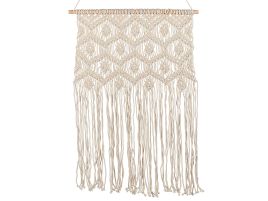 Cotton MacramÃ© Wall Hanging Beige KALERI