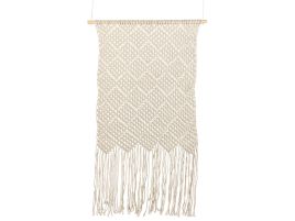 Cotton MacramÃ© Wall Hanging Beige OKARA