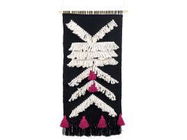 Cotton MacramÃ© Wall Hanging Black and White PAKPATTAN