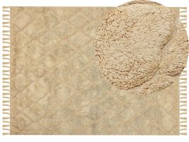 Cotton Area Rug 160x230cm Beige