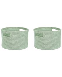 Set of 2 Cotton Baskets Green