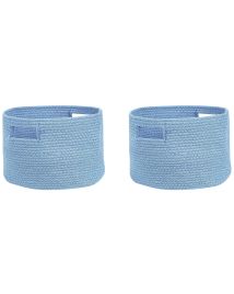 Set of 2 Cotton Baskets Blue