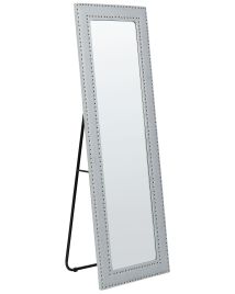 Faux Leather Standing Mirror 50x150cm Light Grey