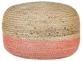 Jute Pouffe 50 x 40 cm Pink DUKI