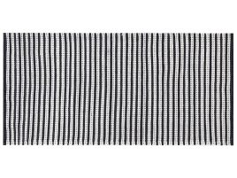 Cotton Area Rug 80x150cm White and Blue