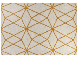 Shaggy Cotton Area Rug 160x230cm Off - White and Yellow
