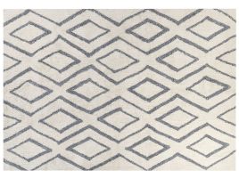 Shaggy Cotton Area Rug 160x230cm Off - White and Blue