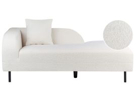 Left Hand Boucle Chaise Lounge White LE CRAU