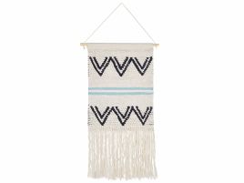Cotton MacramÃ© Wall Hanging  Beige and Black FAZILPUR