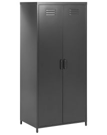2 Door Metal Storage Cabinet Black VARNA