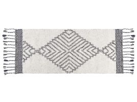 Cotton Area Rug 80x150cm White and Black