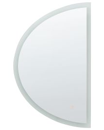 Half-Round LED Wall Mirror 80cm Silver