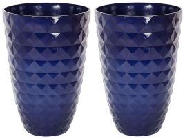 Set of 2 Plant Pots âŒ€ 42 cm Navy Blue FERIZA