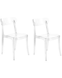 Set of 2 Dining Chairs Transparent COVINGTON