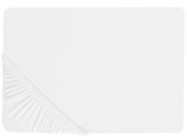 Cotton Fitted Sheet 140 x 200 cm White JANBU
