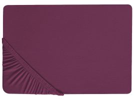 Cotton Fitted Sheet 140 x 200 cm Burgundy JANBU