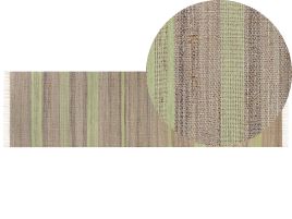 Jute Runner Rug 80x300cm Beige and Light Green