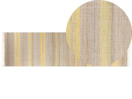 Jute Runner Rug 80x300cm Beige and Yellow