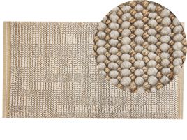 Wool Area Rug 80x150cm Beige