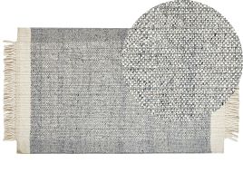 Wool Area Rug 80x150cm Grey and Off - White