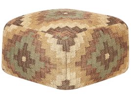Jute Pouffe 50 x 50 cm Multicolour MAGURI