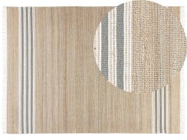 Jute Area Rug 160x230cm Beige and Grey