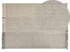 Wool Area Rug 140x200cm Grey