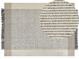 Wool Area Rug 160x230cm Beige and Black