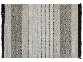 Wool Area Rug 160x230cm Beige and Black