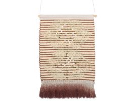 Cotton MacramÃ© Wall Hanging  Red and Beige SABO