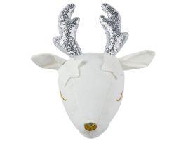 Plush Animal Head Wall DÃ©cor Roe Deer White SUZY