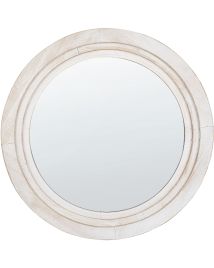 Round Wall Mirror 60cm Off - White