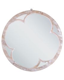 Round Wall Mirror 60cm Light Wood