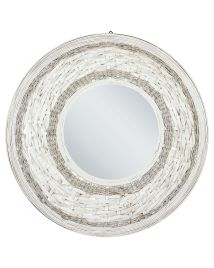 Bamboo Round Wall Mirror 61cm Natural