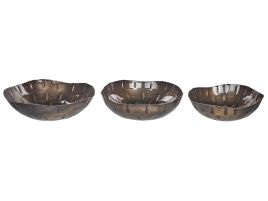 Set of 3 Decorative Bowls Brass