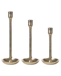 Set of 3 Candlesticks Gold
