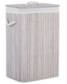 Bamboo Basket with Lid Light Grey KOMARI