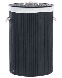 Bamboo Basket with Lid Black SANNAR