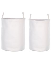 Set of 2 Fabric Baskets Light White ARCHA