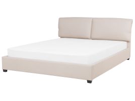 Fabric EU Super King Size Waterbed Beige BELFORT