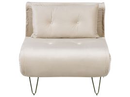 Velvet Sofa Bed Beige VESTFOLD