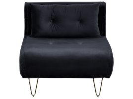 Velvet Sofa Bed Black VESTFOLD