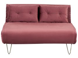 2 Seater Velvet Sofa Bed Pink VESTFOLD