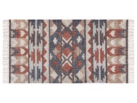 Jute Area Rug 80x150cm Multicolour