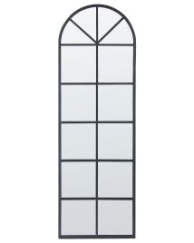 Metal Window Wall Mirror 40x120cm Black